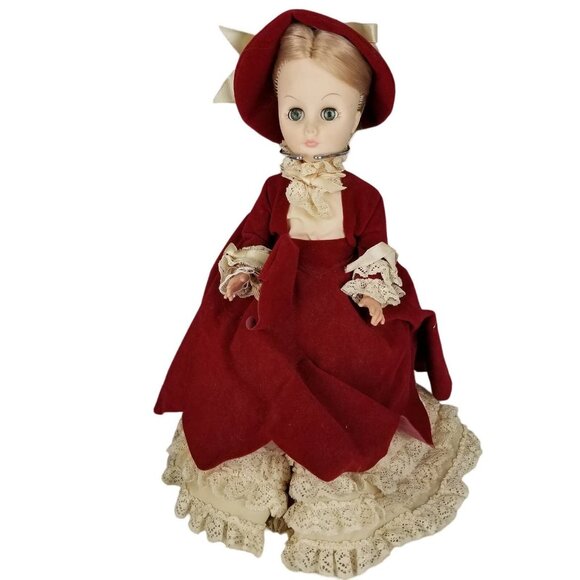 EFFANBEE Doll 1976 in Red Outfit with Stand, Shoes  #1578 12" - Picture 1 of 8